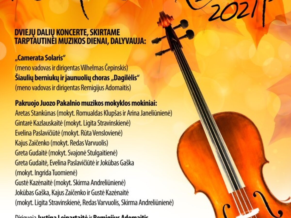 Kviečiame į tradicinį renginį „Muzikiniai rudenys